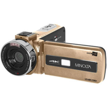 Minolta MN4K35NV UHD 4K IR Night Vision Camcorder (Gold)
