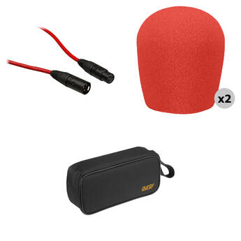 B&H Photo Video Performance Microphone Windscreen & XLR Cable ID Kit (Red)