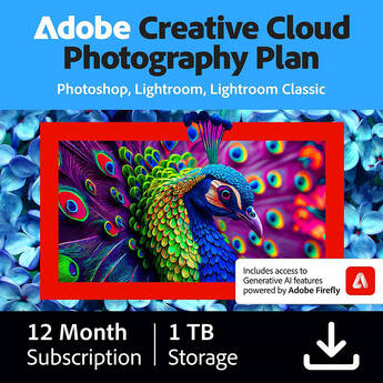 Adobe Creative Cloud Photography Plan with 1TB Cloud Storage (1-Year Subscription, Download)