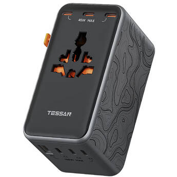 Tessan 205W Universal Travel Adapter (Black)