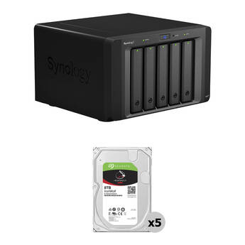 Synology 40TB DX517 5-Bay Expansion Enclosure Kit with Seagate NAS Drives (5 x 8TB)