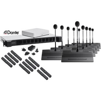 TELEVIC Confidea Flex GO Conferencing System Bundle with 10 Microphones and Base Stations