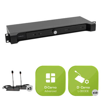 TELEVIC D-Cerno Decide Voting System Bundle for Meetings with 10 Microphones and Base Stations