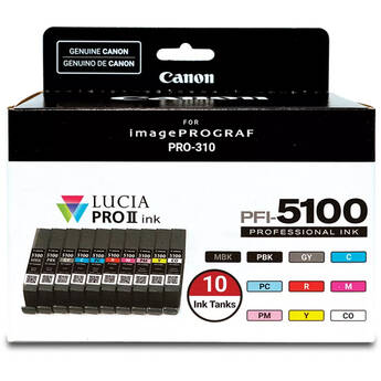 Canon PFI-5100 10-Cartridge Ink Set for imagePROGRAF PRO-310 Printer