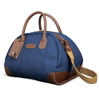 Billingham Overnighter Bag (Navy FibreNyte and Chocolate Leather Trim, 23L)