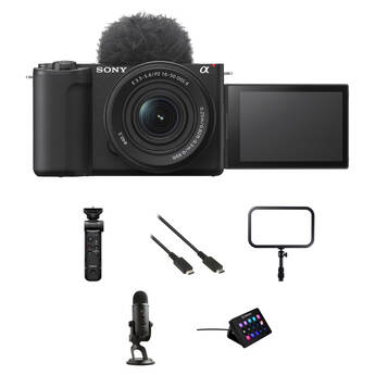 Sony ZV-E10 II Mirrorless Camera with 16-50mm f/3.5-5.6 Lens and Live Streaming Kit (Black)
