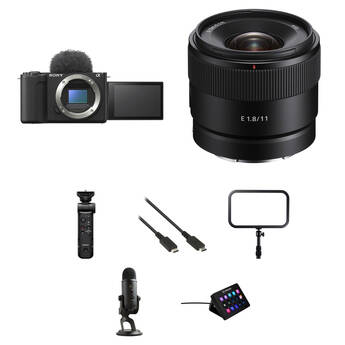 Sony ZV-E10 II Mirrorless Camera with 11mm f/1.8 Lens and Live Streaming Kit (Black)