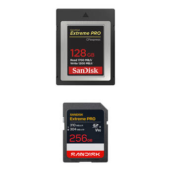 SanDisk 128GB Extreme PRO CFexpress Type B & 256GB SDXC Memory Card Kit