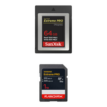 SanDisk 64GB Extreme PRO CFexpress Type B & 1TB SDXC Memory Card Kit
