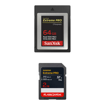 SanDisk 64GB Extreme PRO CFexpress Type B & 2TB SDXC Memory Card Kit