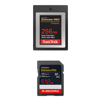 SanDisk 256GB Extreme PRO CFexpress Type B & 512GB SDXC Memory Card Kit