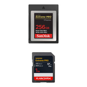 SanDisk 256GB Extreme PRO CFexpress Type B & 1TB SDXC Memory Card Kit