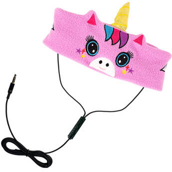 Contixo Adjustable Fleece Animal Headband Headphones for Kids (Pink Unicorn)