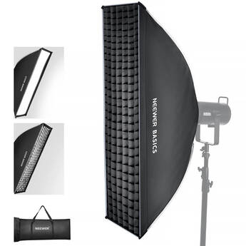 Neewer BASICS NS61P Rectangular Quick Release Softbox with Grid (12 x 47")