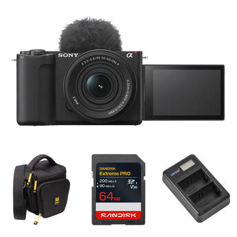Sony ZV-E10 II Mirrorless Camera with 16-50mm f/3.5-5.6 Lens and Basic Bundle (Black)