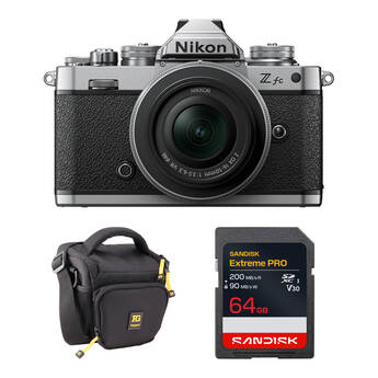 Nikon Zfc Mirrorless Camera with 16-50mm f/3.5-6.3 Lens and Basic Bundle (Silver)