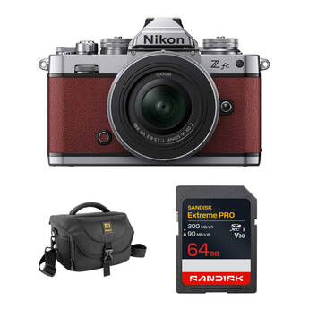 Nikon Zfc Mirrorless Camera with 16-50mm f/3.5-6.3 Lens and Basic Bundle (Crimson Red)