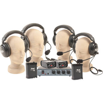 Anchor Audio Portacom 2-Channel/4-Dual Muff H-200 Headsets (No Cables) PC-2000, and Carrying Case