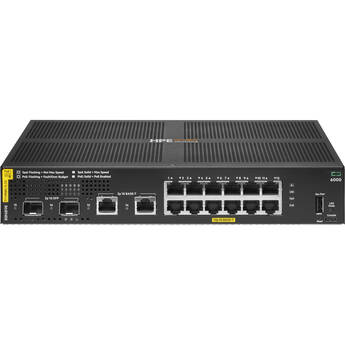 HPE Aruba Networking CX 6000 12-Port Gigabit PoE+ Compliant Managed Network Switch