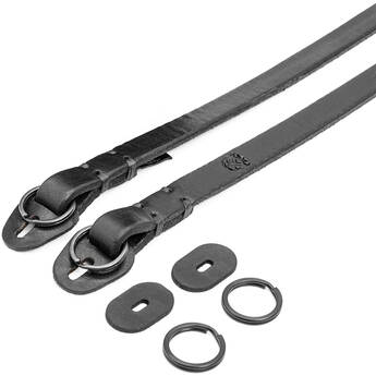 Owlkrown Black Mamba Leather Camera Strap with Split Rings (Stealth, 50")