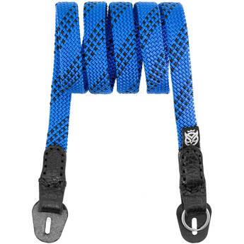 Owlkrown 45" Classic Flat Rope Camera Strap (Blue, Polished Split Ring)