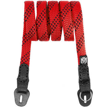 Owlkrown 40" Classic Flat Rope Camera Strap (Red, Polished Split Ring)