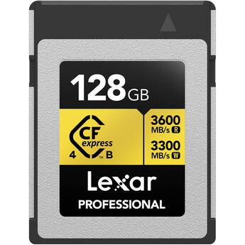Lexar 128GB Professional GOLD CFexpress 4.0 Type B Memory Card