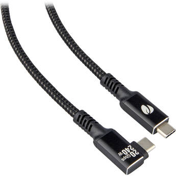 Pearstone Align Series USB4 Straight to Right-Angle Cable (1')