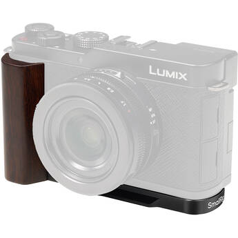 SmallRig L-Shaped Mount Plate with Wooden Handle for Panasonic LUMIX L10 (Black)
