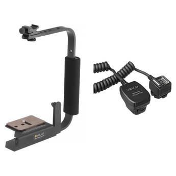Vello Speedy Camera Rotating Flash Bracket with TTL Off-Camera Flash Cord for Canon EOS Cameras (1.5') Kit