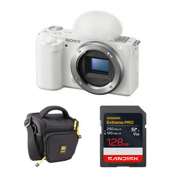 Sony ZV-E10 Mirrorless Camera with Basic Bundle (White)