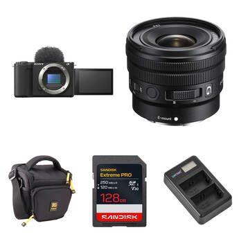 Sony ZV-E10 II Mirrorless Camera with 10-20mm f/4 Lens and Basic Bundle (Black)