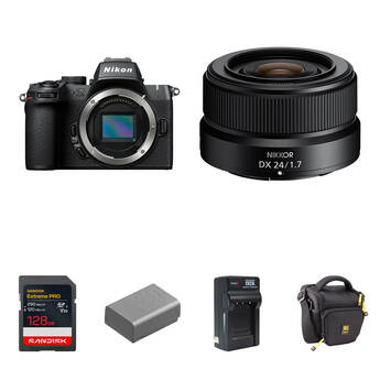 Nikon Z50 II Mirrorless Camera with 24mm f/1.7 Lens and Essentials+ Kit