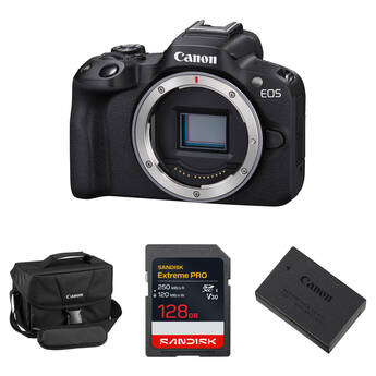 Canon EOS R50 Mirrorless Camera with Essentials+ Kit (Black)