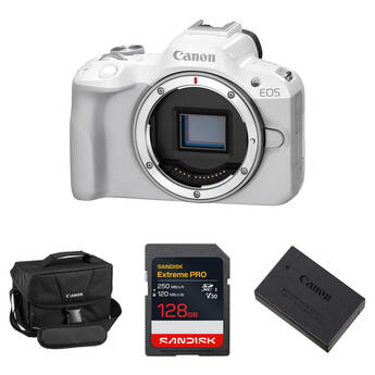 Canon EOS R50 Mirrorless Camera with Essentials+ Kit (White)