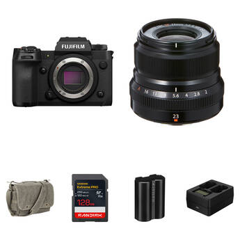 FUJIFILM X-H2 Mirrorless Camera with 23mm f/2 Lens and Essentials+ Kit
