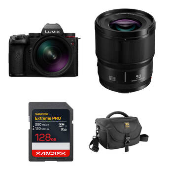 Panasonic LUMIX S5 II Mirrorless Camera with 24-60mm f/2.8 and 50mm f/1.8 Lenses and Basic Bundle