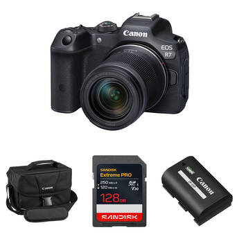 Canon EOS R7 Mirrorless Camera with 18-150mm Lens and Essentials+ Kit