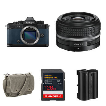 Nikon Zf Mirrorless Camera with 40mm f/2 Lens and Essentials+ Kit (Blue)