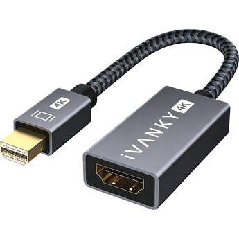 iVANKY Mini DisplayPort to HDMI 4K 30Hz Adapter (7", Gray & Black)