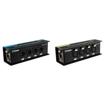 Hosa Technology 4 Channel 5-Pin XLR-Male and XLR-Female to CAT Network Cable Extender Bundle