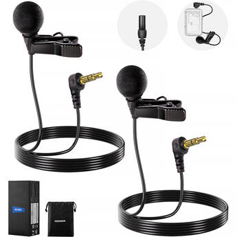 Neewer LM8 Mini Lavalier Microphone with 3.5mm TRS Connector (2-Pack)