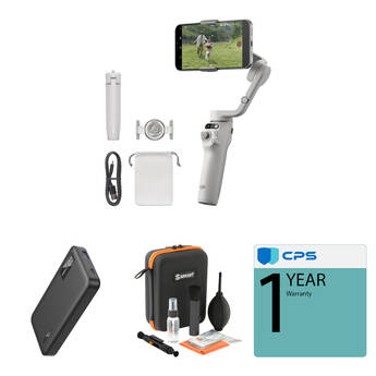 DJI Osmo Mobile 6 Smartphone Gimbal with Power Bank & Optics Cleaning Kit (Platinum Gray)