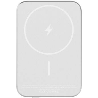 ReelCharge Tempered Glass Wireless Power Bank (5000mAh, Silver)