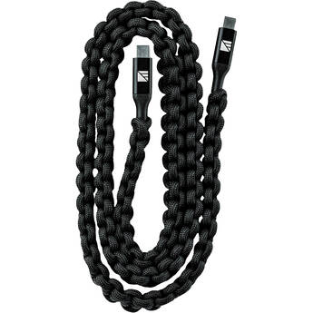 Dark Energy Paracord Wrapped USB-C Cable (3', Black)