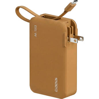 ReelCharge Flex USB-C Power Bank with Folding Prongs (10,000mAh, 65W, Orange)