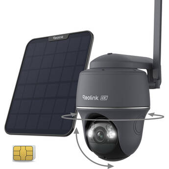 Reolink Go Series G440 UHD 4K Solar-Powered Outdoor Wireless 4G LTE Cellular Pan & Tilt Camera with Night Vision & Spotlights (Gray)