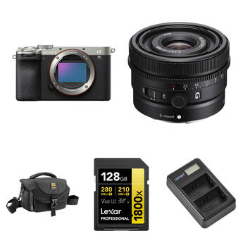 Sony a7C II Mirrorless Camera with 24mm f/2.8 Lens and Basic Bundle (Silver)