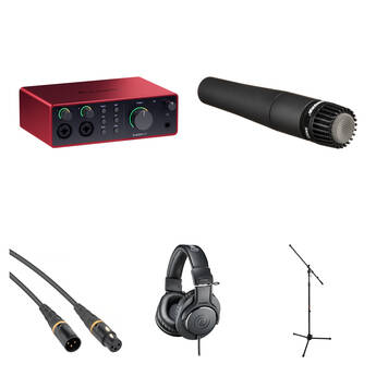 Focusrite Scarlett 4i4 USB-C Audio/MIDI Interface Guitar Recording Kit (4th Generation)