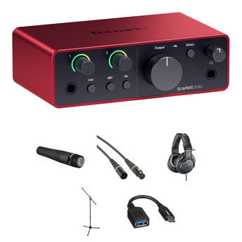 Focusrite Scarlett Solo USB-C Audio Interface Guitar Recording Kit (4th Generation)